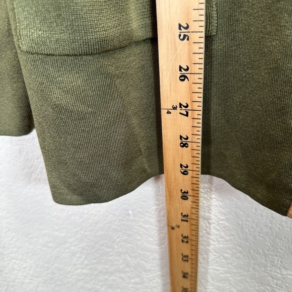 Exclusively Misook Open Cardigan Women's L Large Long Sleeves Army Green Pockets - Picture 10 of 13
